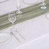 72" Dusty Sage Chiffon Extra Long Table Top Runner Wedding Banquet Party