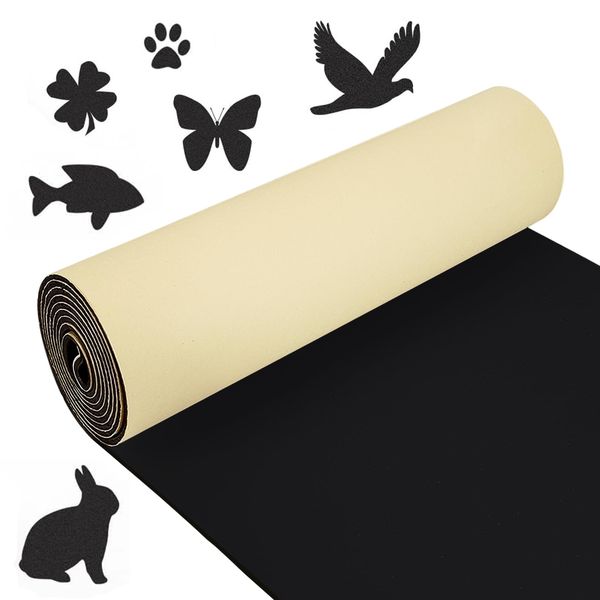 EVA Foam 200x30cm, Moosgummi Selbstklebend 3mm Dicke, Schaumstoff Meterware, Selbstklebende EVA Schaumstoff, Schwarz Eva Schaumstoffmatte, für Scrapbooking Kunsthandwerksbedarf Schmücken