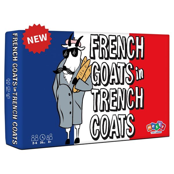 Messy Table Games French Goats in Trench Coats | Exciting Trick Taking Game | Great for Game Night | Perfect for Kids and Adults | Ages 8 and up