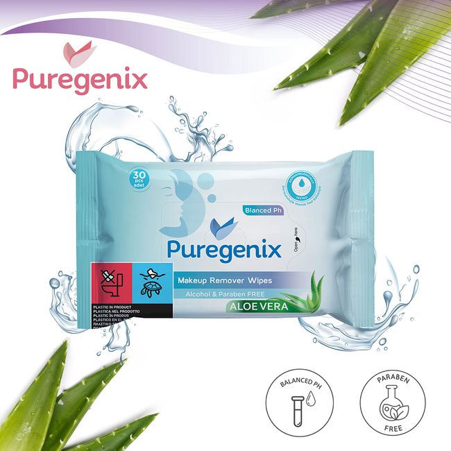 Makyaj Temizleme Mendili Puregenix 10x30'lu 300 Yaprak