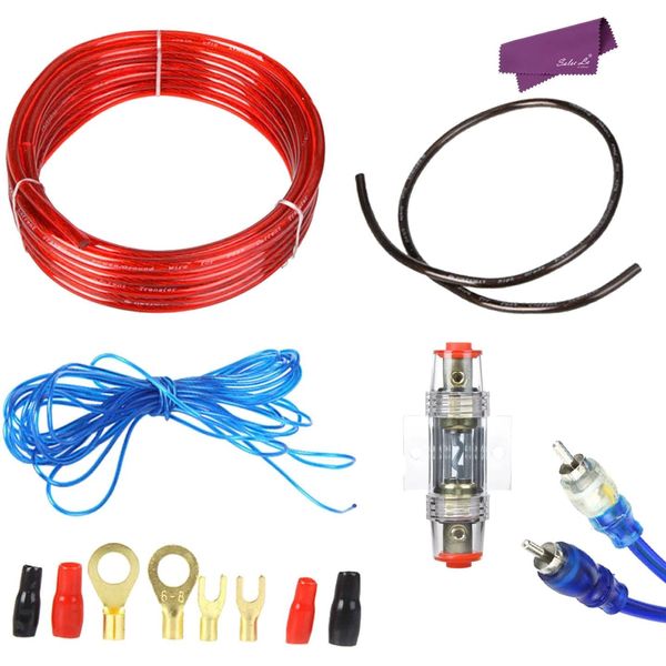 YUNIQUE UK 1 Piece 1500W Car Wire Harness Amplifier Audio Subwoofer Installation Kit 8GA Power Cable 60 AMP Fuse Holder