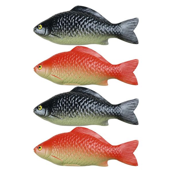 POPETPOP 4pcs Simulation Crucian Carp Model Desktop Toys Artificiales para Home Decoration Fake Fish Toy Fish Food Display Puzzle Toys Simulation Fish Ornament PVC Fish Toy