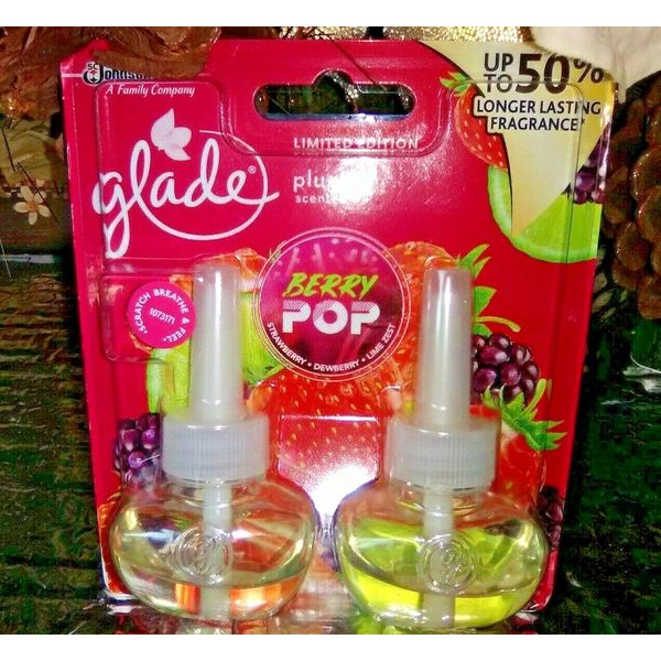 2 Glade PlugIns Scented Oil Refills BERRY POP