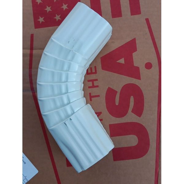 Lot 18 Case White Downspout Gutter Elbow 2 in x 3 in "A" Style New White 2x3