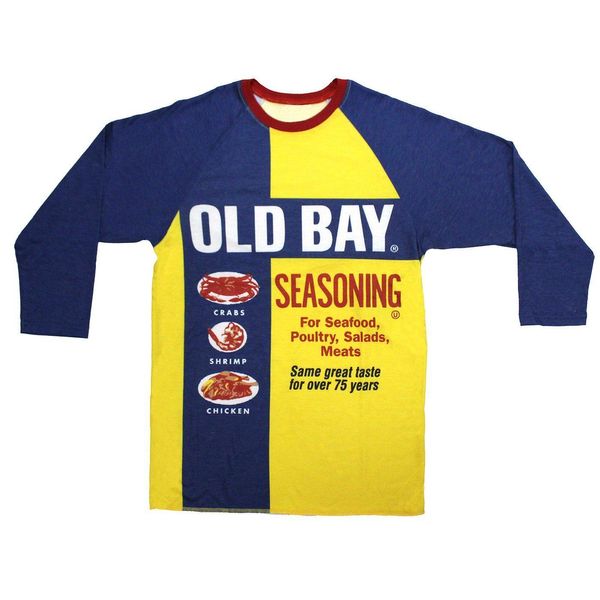 OLD BAY Can (Blue & Yellow) / Baseball Jersey Shirt - Medium / Yellow