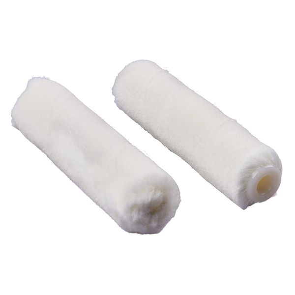 Amtech G4440 4 inch Roller Sleeves, 2 Piece 4mm Mohair Roller Sleeves, Extra Short Pile Gloss Paint Rollers, Multi-Colour