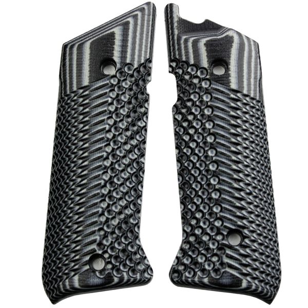 StonerCNC Ruger Mark IV Target G10 Slash & Burn Grips Fits Mark IV Target Rimfire Only (Grey Black)