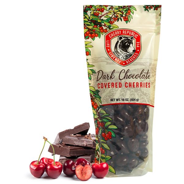 Cherry Republic Chocolate Cherries - Authentic & Fresh Chocolate Covered Cherries Straight from Michigan - Dark Chocolate, 16 Ounces