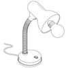 EGLO Basic 1 table light, Silver Steel and plastic desk lamp, E27 socket