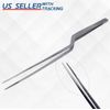 Stainless Steel Micro Precision Fine Pointed Professional Tweezers 12" Offset