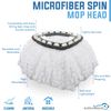 KLEEN HANDLER Microfibre Spin Mop Head Refills | Compatible with EasyWring 1-Tank System, White, Large