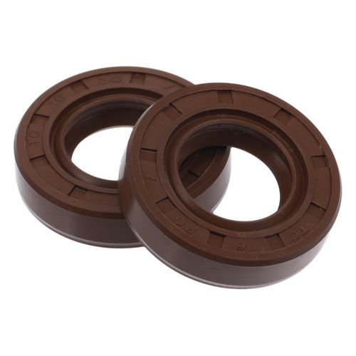VekAuto Universal Oil Seal TC Double Lip W Steel Spring Seal Ring Rotary Shaft Seal 16x30x7mm High Pressure FKM Rubber Brown 2 Pcs