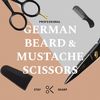 ONTAKI 5” German Beard Scissors & Mustache Scissors - 2 Combs (Beard Comb + Mustache Comb) with Carrying Pouch - Hand Forged Beard Trimming Scissors with Finger Rest (Black (5" Inch German Steel))