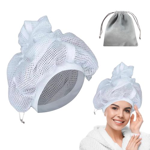Net Plopping Cap for Drying Curly Hair, Net Plopping Cap for Curly Hair, Reusable Hair Cap for Curly Hair for Wrapping and Drying Curly Hair for Women and Girls