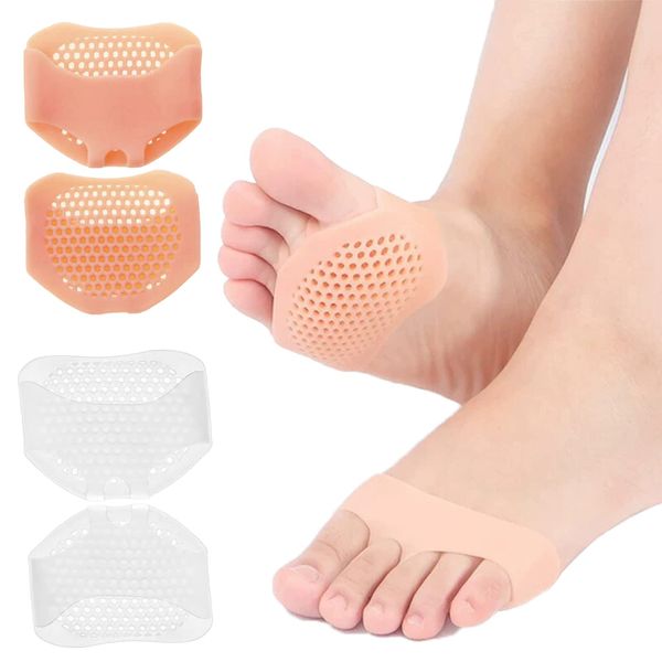 Maggaz Foot Protection Pad Support, Silicone, Bio-Gel, Bottom Callus Prevention, Metatarsal Soft Pad, Foot Callus Reduction, Eye Protection from Octopus, Fish, Index Finger Support, Unisex, White and