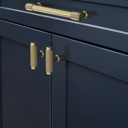FURNIWARE Pack of 10 Cabinet Handles Gold Knurled Cabinet Pulls 128mm(5 Inch) Hole Center Cabinet Handles Drawer Pulls Cabinet Hardware Handles