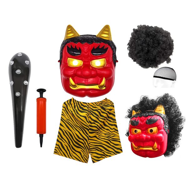 [Meccol] Demon Mask, Demon Mask, Setsubun Cosplay Accessories, Setsubun Mask, Bean Spreader, Exterminating Oni, Setsubun Day, Tengu School, Festival Mask, Kagura Mask, Decoration, Masquerade, Cosplay