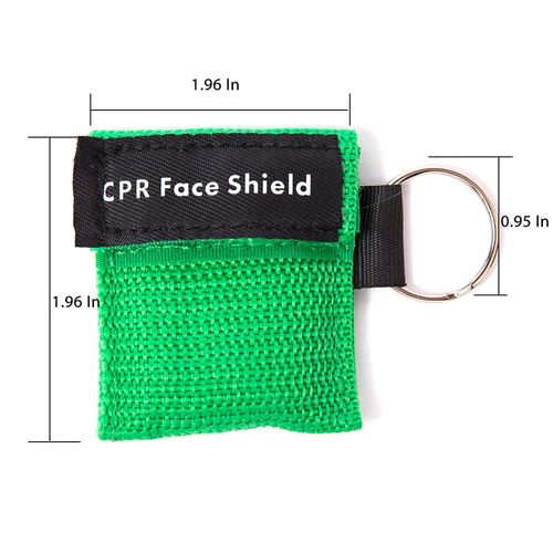 5Pcs CPR Mask, Rescue Face Shields with One-Way Valve Breathing Barrier and Keychain Ring for First Aid or AED Training (Blue)