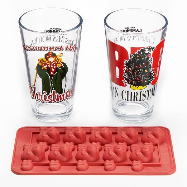 National Lampoon's Christmas Vacation Seasonal Glass and Ice Cube Tray Combo