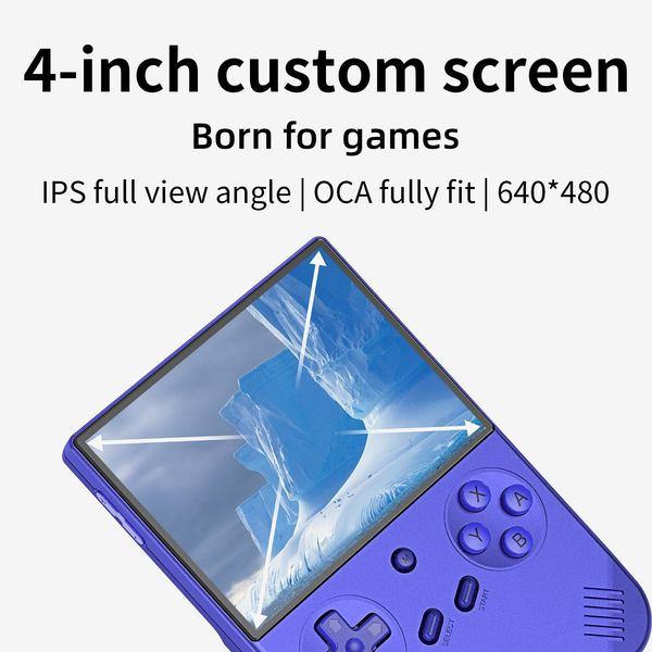 RG40XX V Handheld Game Console with RGB Colorful Joystick Lighting, 4" IPS Screen Linux System, Built in 3200mAh Battery 64+128G TF Card & 10000+ Games