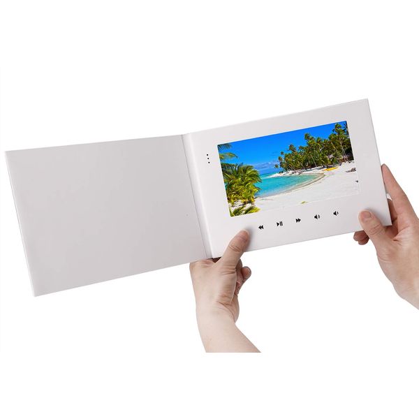 LuguLake 7" Video Greeting Card,Video Brochure for Father's Day Mother's Day, Christmas, Anniversary, Marketing Include 4G Memory and Rechargeable Battery LCD Screen Digital Brochures