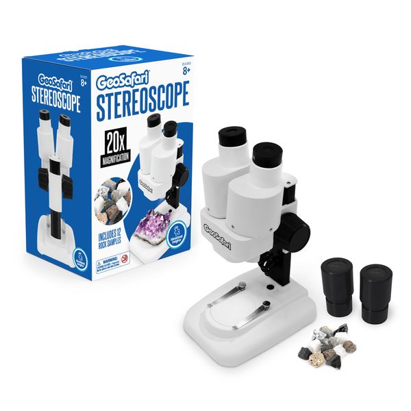 Learning Resources EI-5303 GeoSafari Stereo Microscope View 3D Objects Up Close, Ages 8+, White