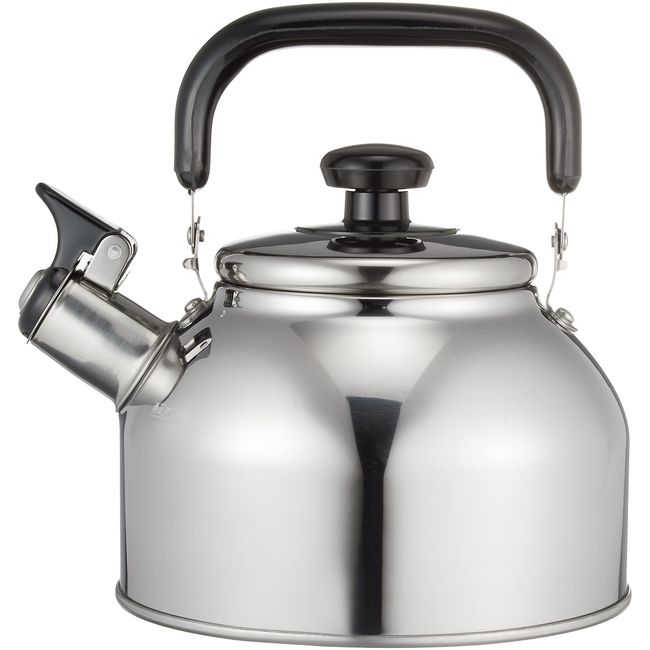 Wahei Freiz RB-2234 Whistlefuki Wide Mouth Kettle, 6.9 gal (2.7 L), Compatible with Induction and Gas, Suitable Capacity, Easy to Clean, Stainless Steel