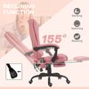 7-Point Vibrating Massage Office Chair with High Back Pink