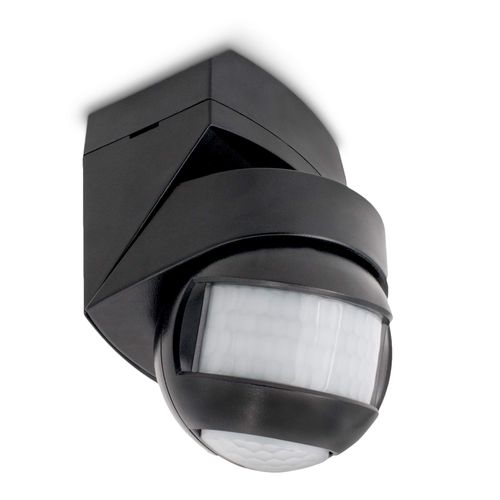SSC-LUXon KELEA Motion Sensor Black Outdoor & Indoor Outdoor IP54 for Wall, Ceiling and Corners - PIR Sensor up to 12 m Angle 180° & 360° Swivelling with Twilight Sensor
