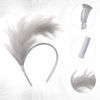 MWOOT 1920s Feathered Fascinator, Vintage Feather Headband, White Feather Headpiece, Hair Headwear Accessories for Carnival Masquerade Decor, Ball Venetian Prom Costume Party Accessories