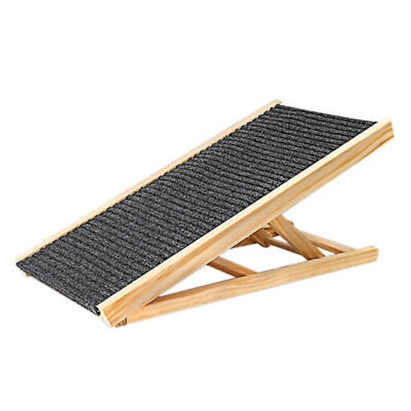 Adjustable Dog Ramp  Wooden Folding Portable Dog &  Stair for Couch Z8M7