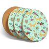 4 Set - Woodland Animals Fox Owl Coasters Kitchen Drinks Coaster #14391