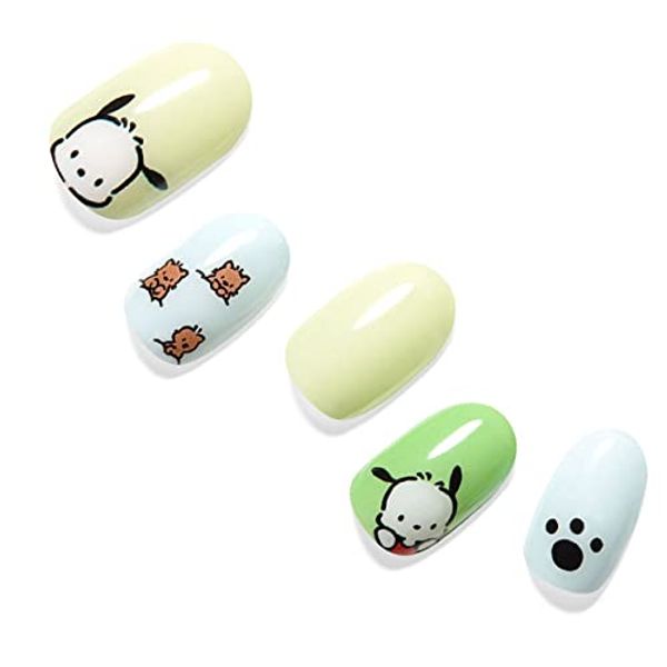 Dashing Diva Gloss GNFS40JP Gel Nail Stickers, Artificial Nails, Color Gel, Design, For Hands, Color: Catch me Sanrio Pochacco