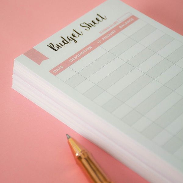 Set of 60 Spending Tracker A6 Budget Sheets I Expense Tracker for Budget Planner Binder - Use with Budget Tracker, A6 Cash Envelopes, A6 Planner - Size 3.2 x 6.6 Inches - A6 Budget Binder Inserts