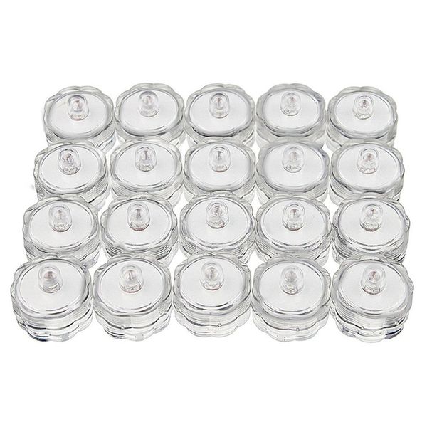 COSORO New White Submersible Waterproof LED Candle Lamp Environmental Friendly Famaless Safety Tea Lights for Decoration Wedding Party Bar (20pcs)