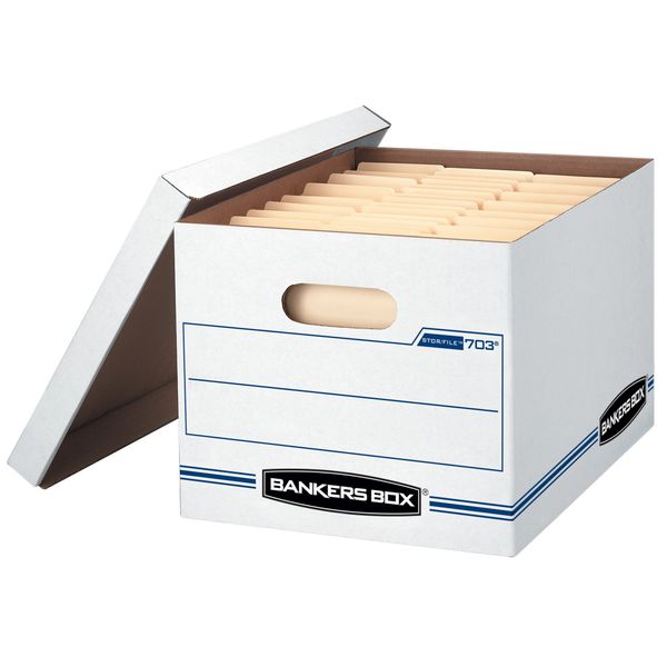 Bankers Box STOR/FILE Storage Boxes, Standard Set-Up, Lift-Off Lid, Letter/Legal, 6 Pack (57036-04)