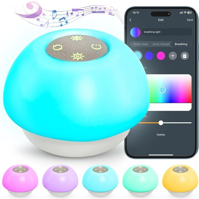 Noise Machine Baby White Noise Machine for Sleeping 24 Soothing Sounds 10 Colors