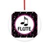 CafePress Flute Musical Notes 4" Round MDF Wood Ornament