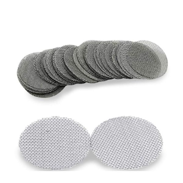 Pipe Screens - 100% Stainless Steel Smoking Pipe Screen Filters for Bong, Pipe, Rig and More - 15mm (0.6in) Mighty Crafty Screen - Bong Gauze Ash Catcher (100 Pack)