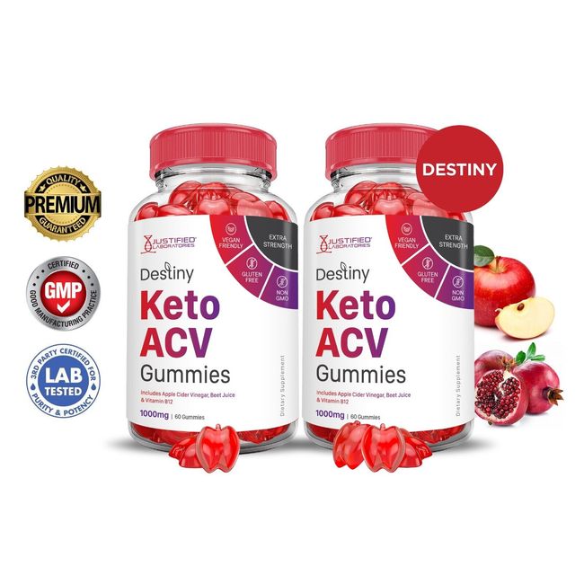 Destiny Keto ACV Gummies 1000MG Apple Cider Vinegar 120 Gummys