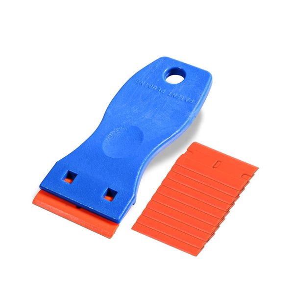 CANOPUS Plastic Scraper with 10 Plastic Razor Blades, Sticker Remover, Scraper Tool for Kitchen, Window, Glass, Decals, Labels, Stove Top, Paint