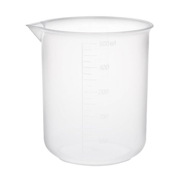 uxcell Measuring Cup Beaker Laboratory Clear PP Plastic Graduated Beaker 16.9 fl oz (500 ml)