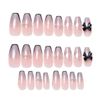 HappyHome Nail Tips, 3D Nails, False Nails, Round Tips, Nail Stickers, Set of 24, Double-Sided Tape, Wood Stick, Nail File Included (D026)
