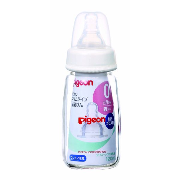 Pigeon [Heat-resistant Glass, 4.2 fl oz (120 ml)] Slim Type Baby Bottle 4.2 fl oz (120 ml)