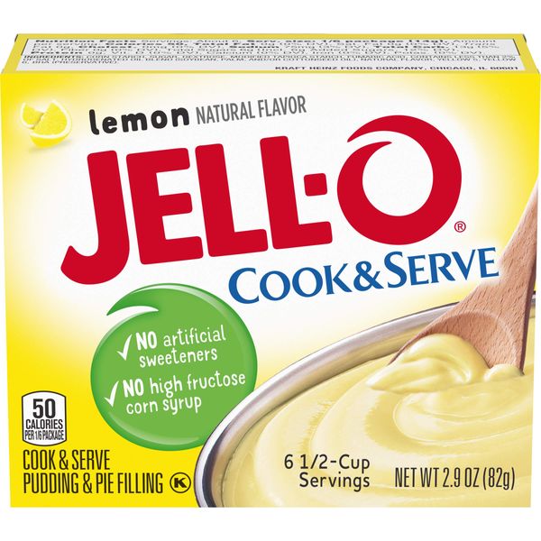 JELLO Lemon Pudding & Pie Filling (2.9oz Boxes, Pack of 24)