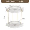 DOADW 2-Tier Rotating Bathroom Organizer - Lazy Susan with 2 Hook (Clear)