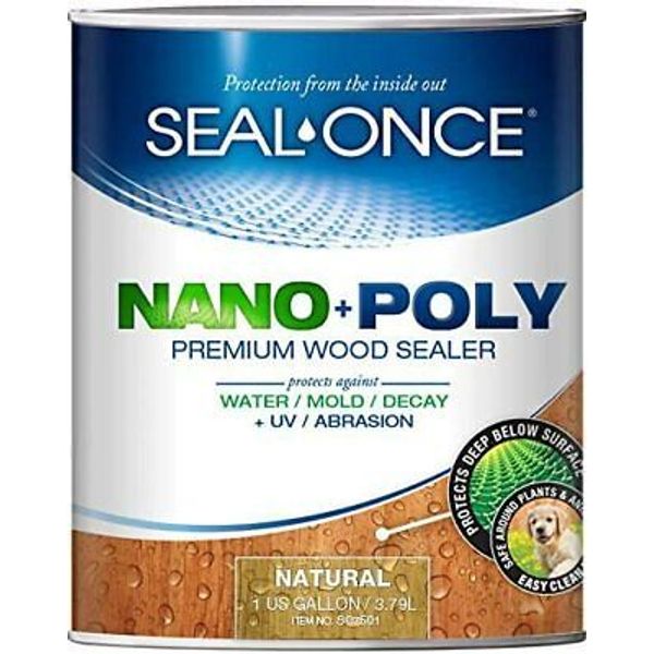 Seal Once Nano + Poly Premium Wood Sealer 7520, Natural, 1 Gallon