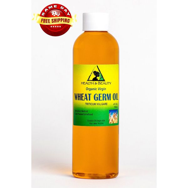 WHEAT GERM OIL UNREFINED ORGANIC by H&B Oils Center COLD PRESSED PURE 4 OZ