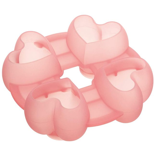 Skater SLIT4H Silicone Ice Tray, Heart, Pink, 4 Pieces