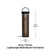 Hydro Flask - Trail Series Lightweight Water Bottle 710 ml (24 oz) - Vacuum Insulated, Reusable Stainless Steel Water Bottle with Leak-Proof Flex Lid - Wide Opening - Obsidian